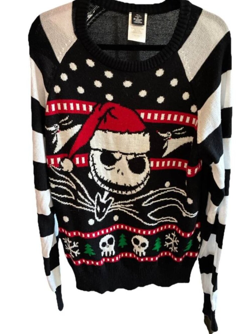 Jack Skellington Nightmare before Christmas Cotton Knit Sweater Men Sz XL Unisex